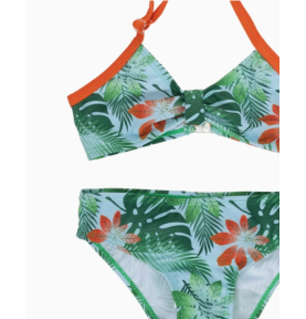 Bikini à imprimé tropical pour filles