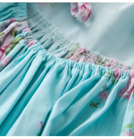 Robe florale été fille - Rose florale Bleue