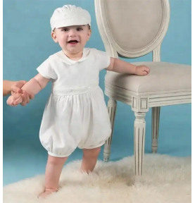 Ensemble de cérémonie mixte pour bébé - Barboteuse de cérémonie + chapeau assorti