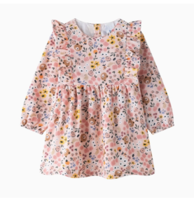 Robe florale en velours pour bébé fille