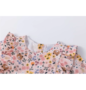 Robe florale en velours pour bébé fille