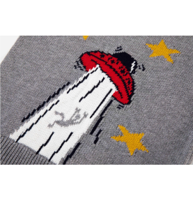 Pull gris pour garçon Rocket and Stars