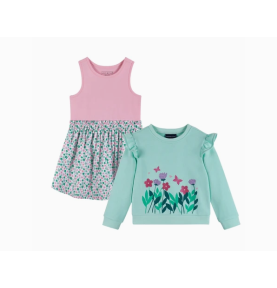 Ensemble pull floral menthe...