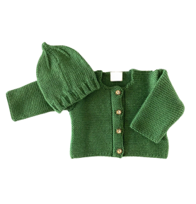 Ensemble cardigan + bonnet...