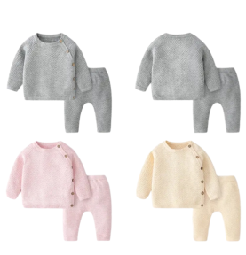 Ensemble en coton 2 pièces pour bébé fille Rose