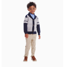 Ensemble cardigan + Chemise + pantalon pour garçon - Ensemble de fête petit garçon