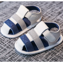 Combishort à rayures en coton bleu & blanc - Combishort pour bébé